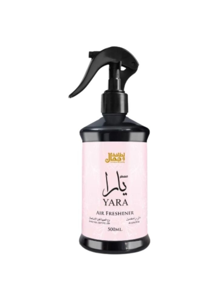 يارا معطر جو يارا – معطر جو للغرف والمنزل برائحة الزهور، زجاجة وردية وسوداء، خمسمئة مل، قطعة واحدة - Image 1